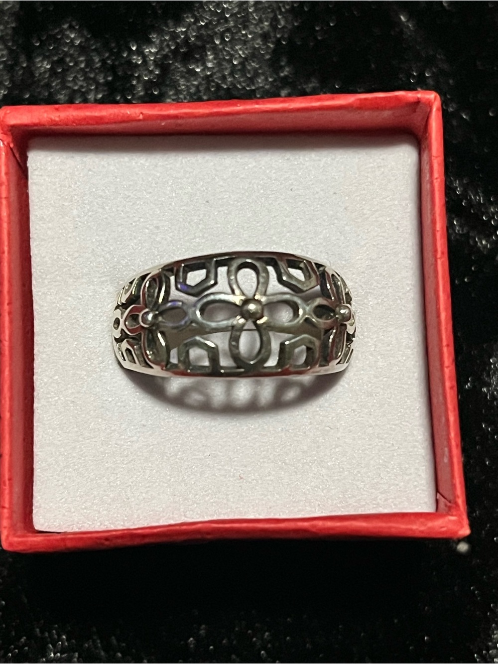 Sterling Silver Cross Cutout Band Ring - Silver